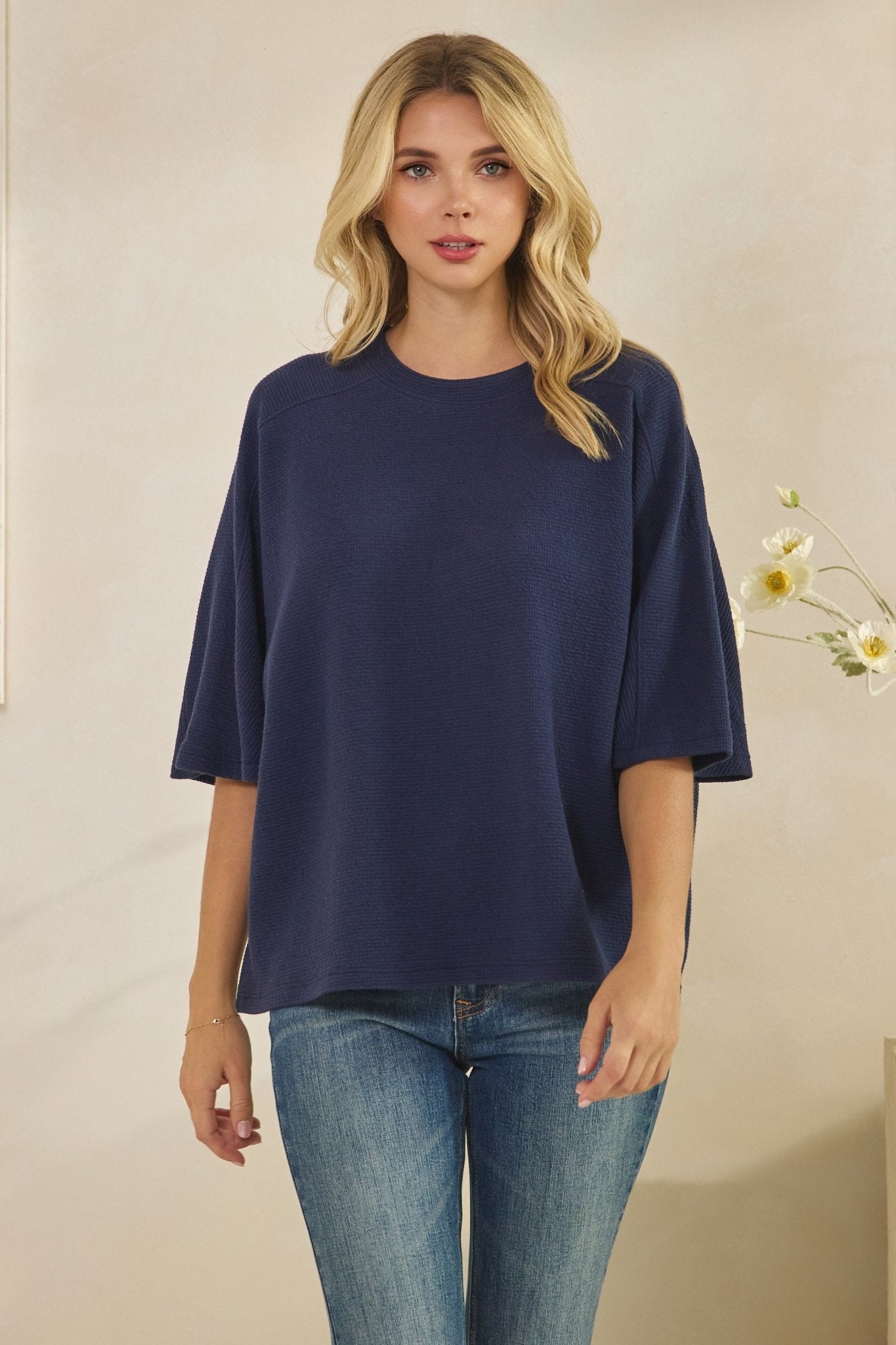 Skyline Knit Top Navy