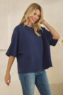 Skyline Knit Top Navy - Sugar Co.