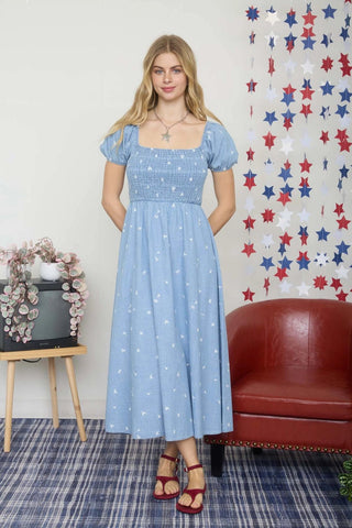 So Sweet Smocked Midi Dress - Sugar Co.