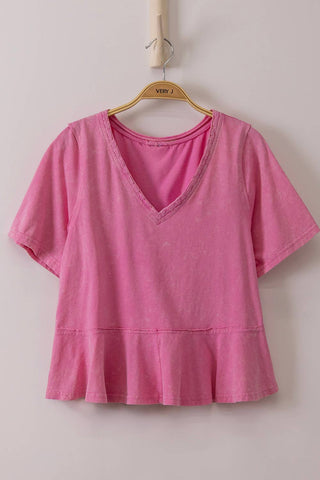 Soft Bloom Lace Trim Top Pink - Sugar Co.