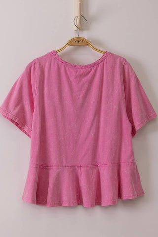 Soft Bloom Lace Trim Top Pink - Sugar Co.