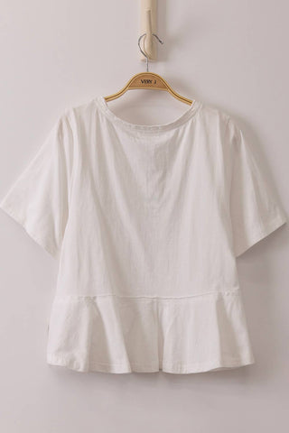 Soft Bloom Lace Trim Top White - Sugar Co.