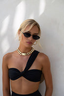 Soho Womens Oval Sunglasses: Black - Sugar Co.