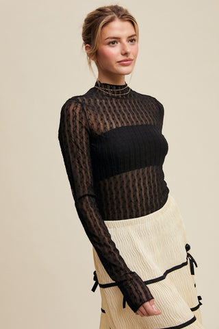 Sophie Sheer Top Black - Sugar Co.