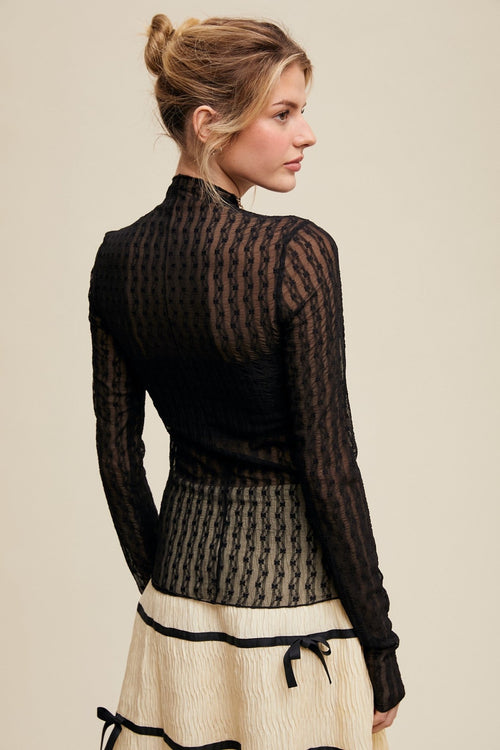 Sophie Sheer Top Black - Sugar Co.