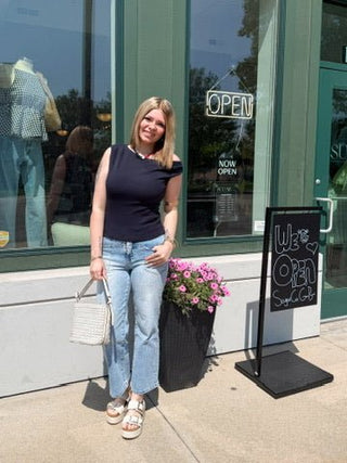 Spangled One Shoulder Top - Sugar Co.