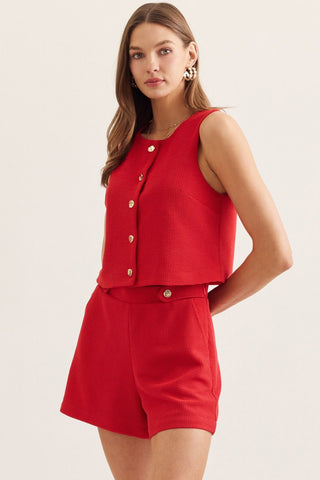 Sparkler Top with Gold Buttons - Sugar Co.