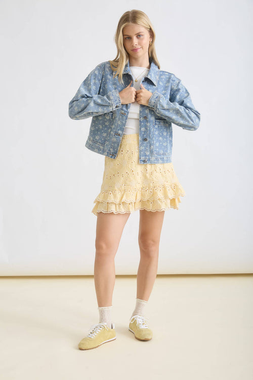 Spring Floral Denim Jacket - Sugar Co.