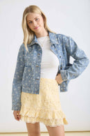 Spring Floral Denim Jacket - Sugar Co.
