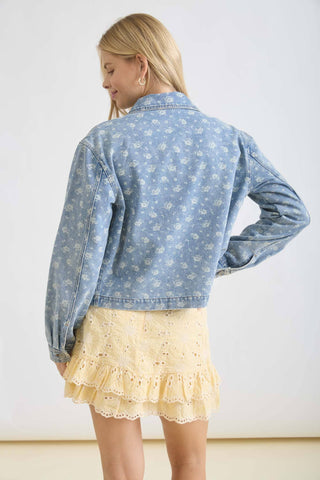 Spring Floral Denim Jacket - Sugar Co.