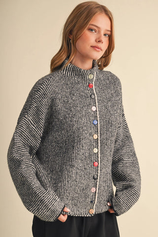 Sprinkle Button Stripe Cardigan - Sugar Co.