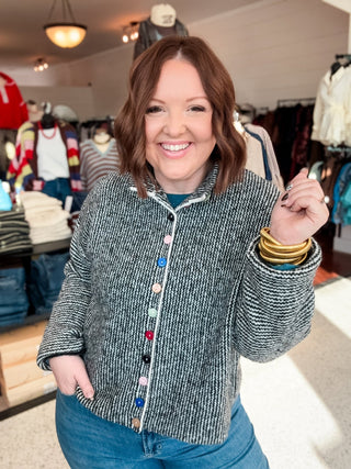 Sprinkle Button Stripe Cardigan - Sugar Co.