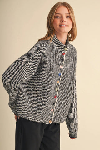 Sprinkle Button Stripe Cardigan - Sugar Co.