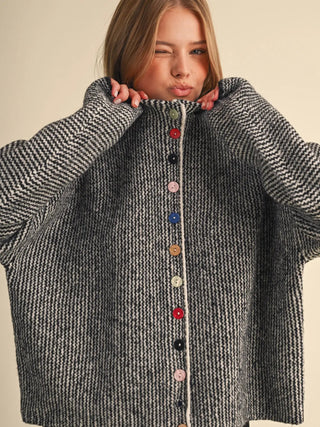 Sprinkle Button Stripe Cardigan - Sugar Co.