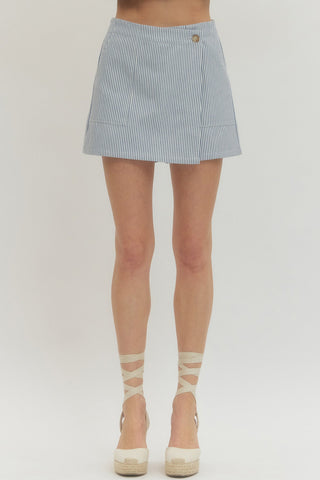 Striped Skort Blue - Sugar Co.