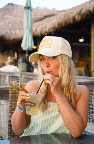 Strong Chance of Margaritas Hat: Green stripe - Sugar Co.