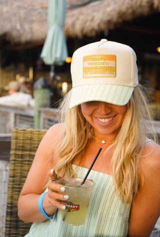 Strong Chance of Margaritas Hat: Green stripe - Sugar Co.