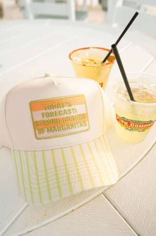 Strong Chance of Margaritas Hat: Green stripe - Sugar Co.