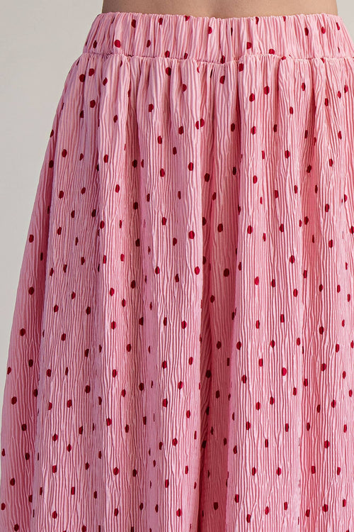 Stunner Polka Dot Pleated Wide - Leg Pants - Sugar Co.
