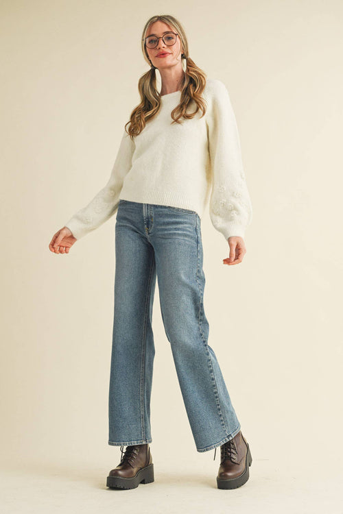 Subtle Floral Sweater - Sugar Co.