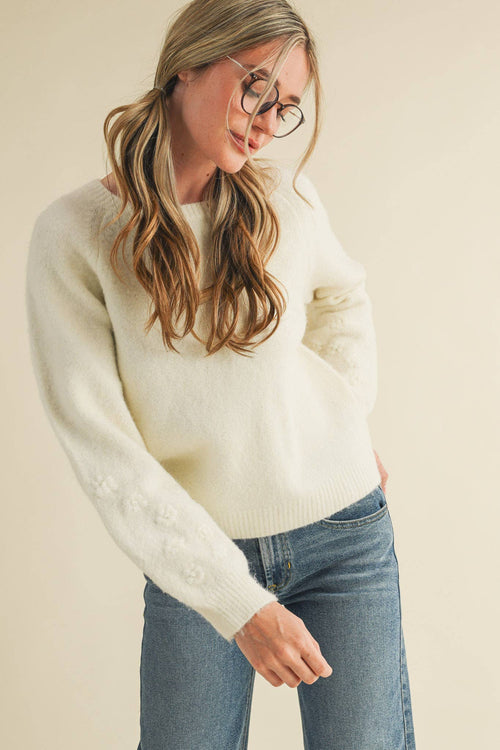 Subtle Floral Sweater - Sugar Co.