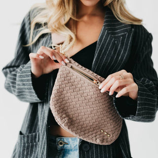 Suede Westlyn Woven Bum Bag: Suede Burgundy - Sugar Co.
