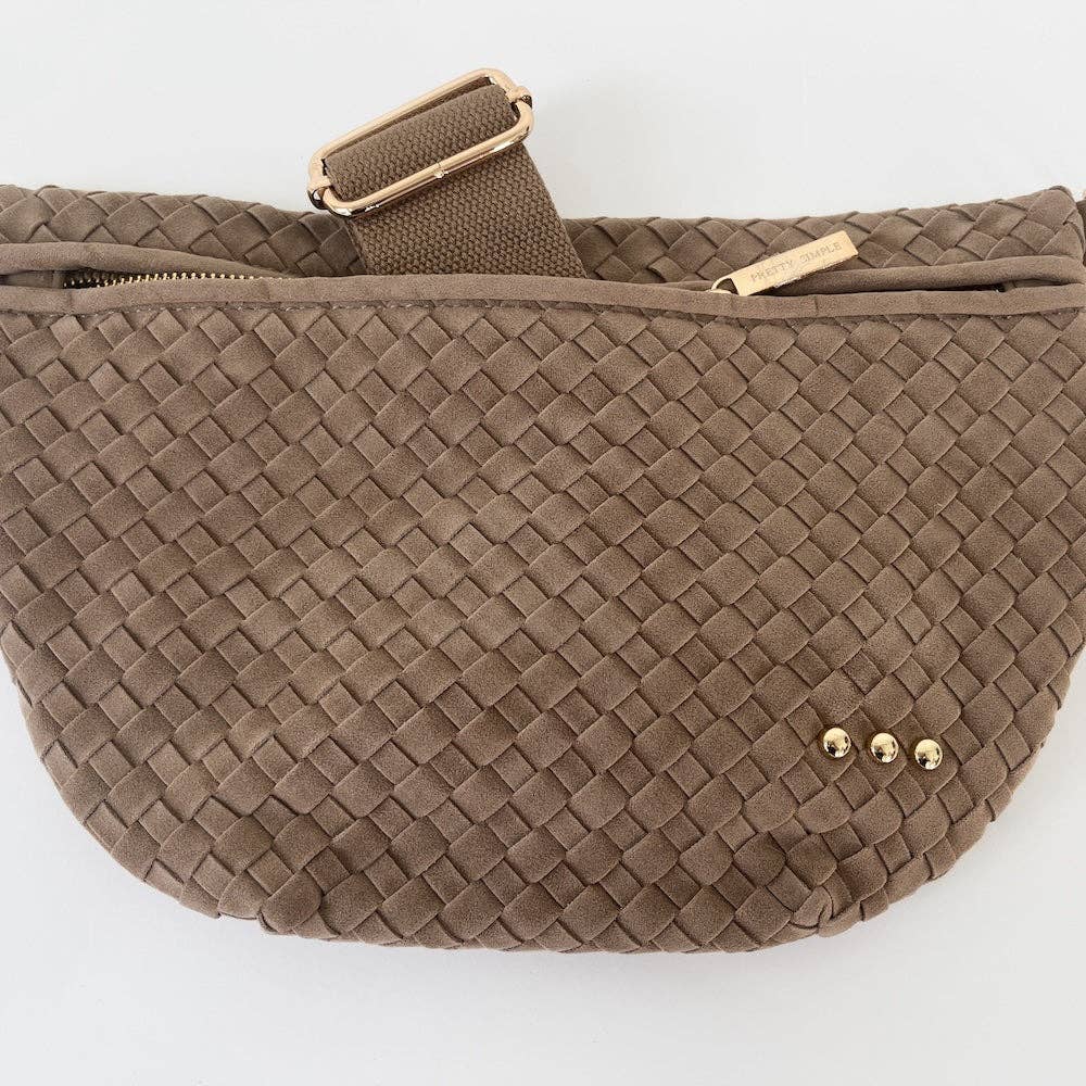 Suede Westlyn Woven Bum Bag: Suede Taupe