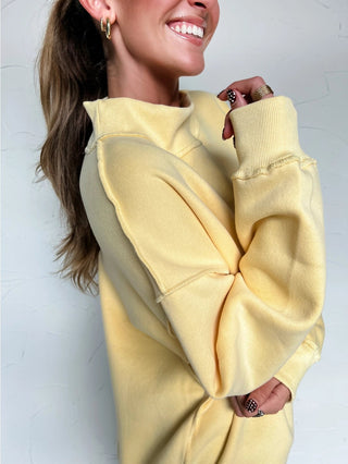 Sugar Mock Neck Sweatshirt Butter - Sugar Co.