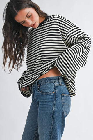 Sugar Stripe Long Sleeve Brownie - Sugar Co.