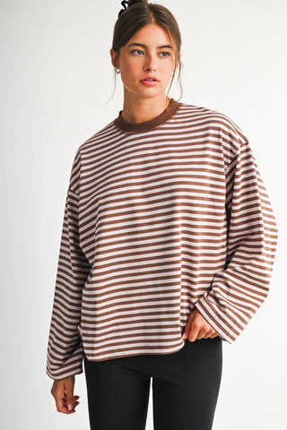 Sugar Stripe Long Sleeve Brownie - Sugar Co.
