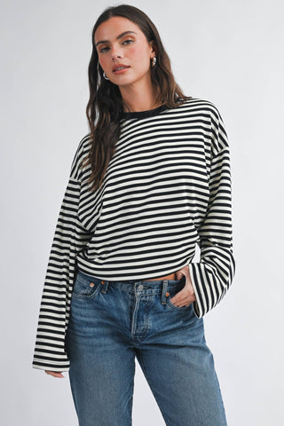 Sugar Stripe Long Sleeve Brownie - Sugar Co.