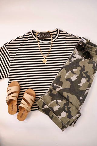 Sugar Stripe Tee: Ivory - Sugar Co.