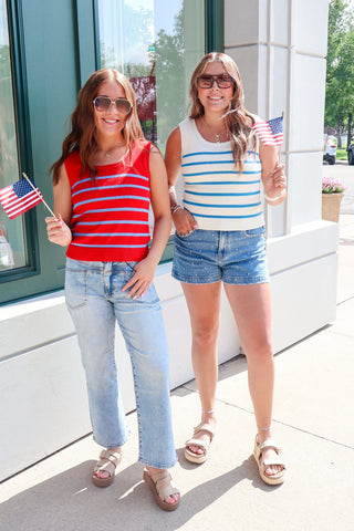 Summer Shore Stripe Tank Cream - Sugar Co.
