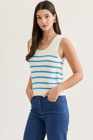 Summer Shore Stripe Tank Cream - Sugar Co.