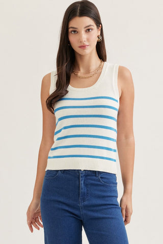 Summer Shore Stripe Tank Red - Sugar Co.