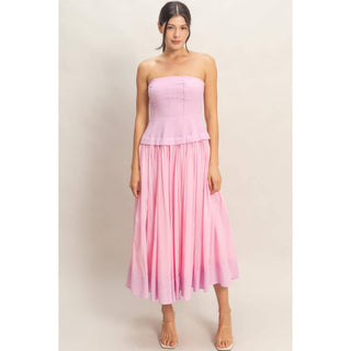 Sunkissed Contrast Maxi Dress Pink - Sugar Co.