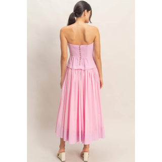 Sunkissed Contrast Maxi Dress Pink - Sugar Co.