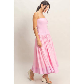 Sunkissed Contrast Maxi Dress Pink - Sugar Co.