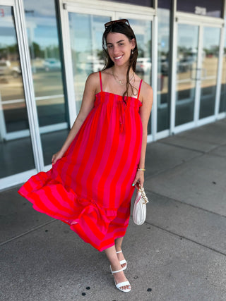 Sunset Sangria Midi Dress - Sugar Co.