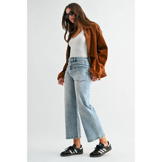 Sunwashed Crop Denim - Sugar Co.