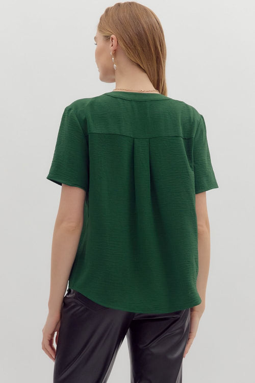 Sutton Blouse Hunter Green - Sugar Co.