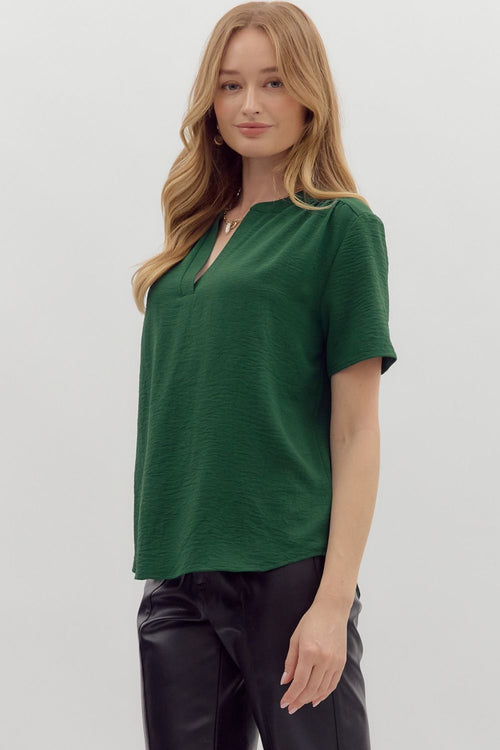 Sutton Blouse Hunter Green - Sugar Co.