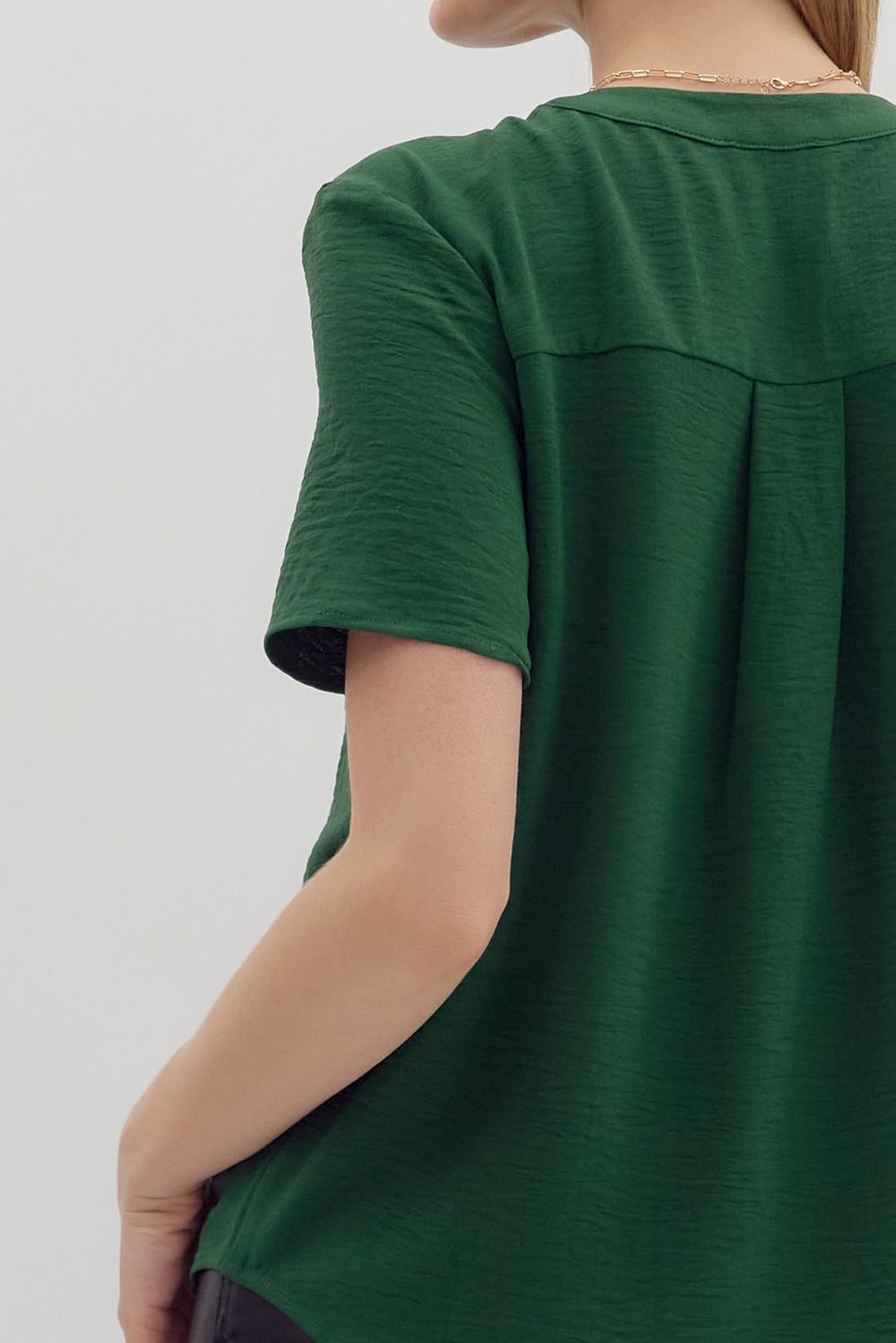 Sutton Blouse Hunter Green - Sugar Co.