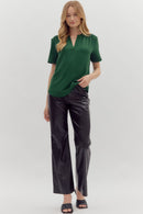 Sutton Blouse Hunter Green - Sugar Co.