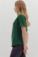 Sutton Blouse Hunter Green - Sugar Co.