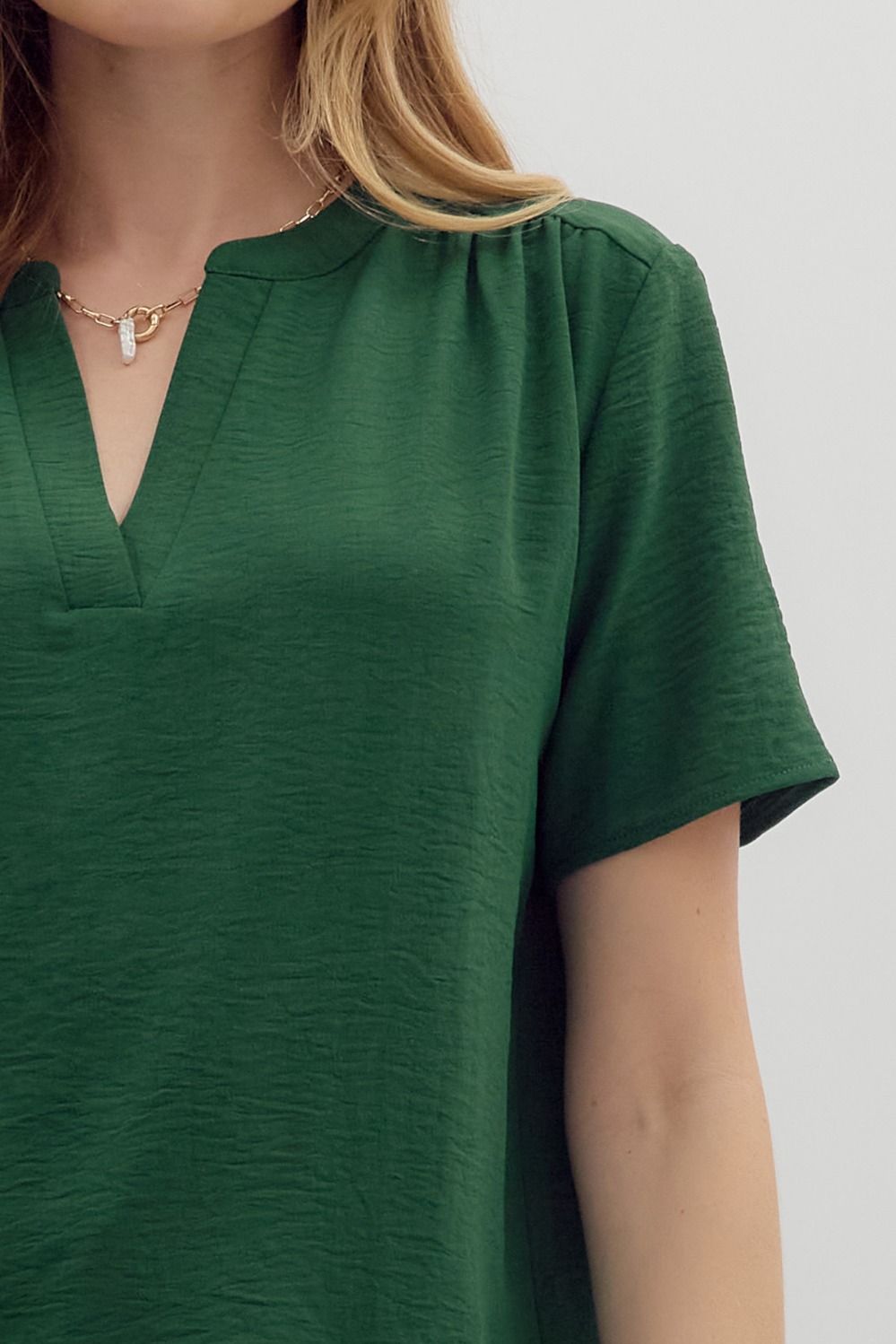 Sutton Blouse Hunter Green - Sugar Co.