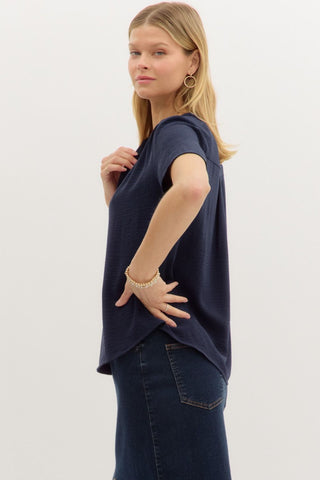 Sutton Blouse Navy - Sugar Co.