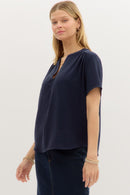 Sutton Blouse Navy - Sugar Co.