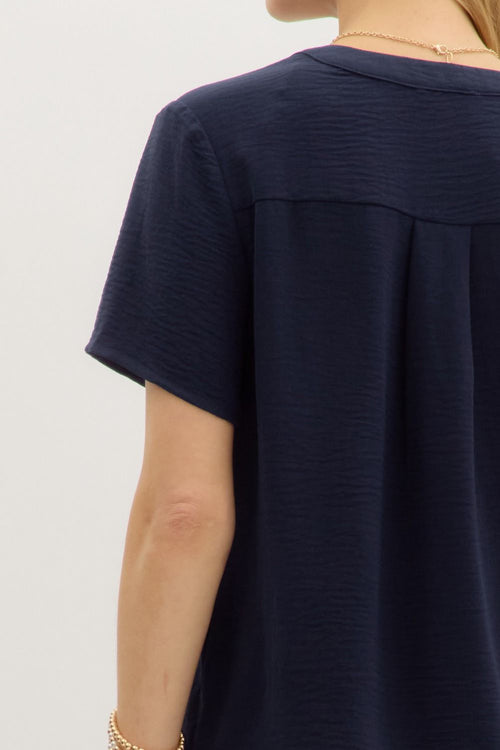 Sutton Blouse Navy - Sugar Co.