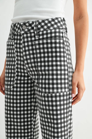 Sweet Check Slim Wide Leg - Sugar Co.